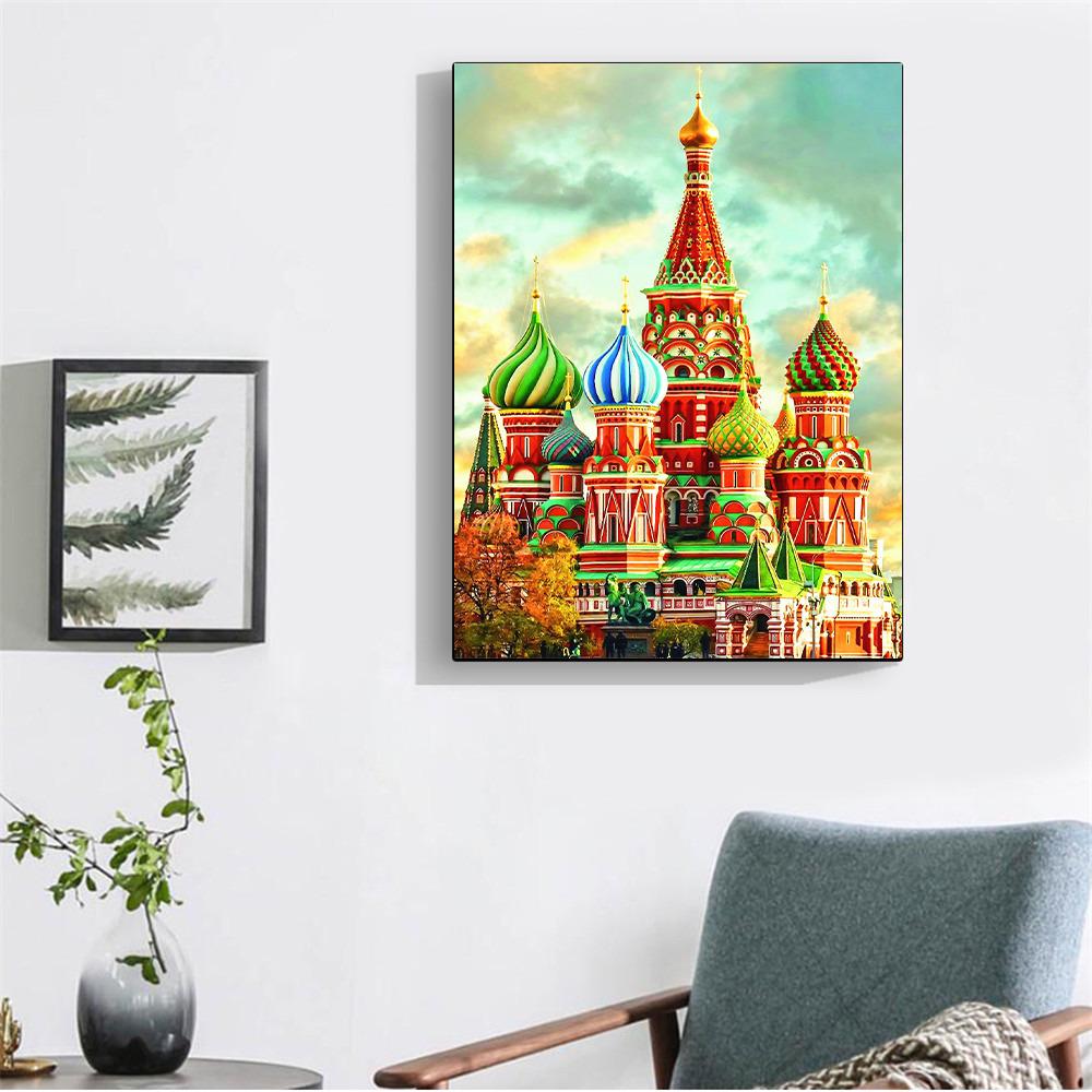 Diamond Embroidery Full Display Church 5D Diamond Painting Full Diamond Mosaic Picture