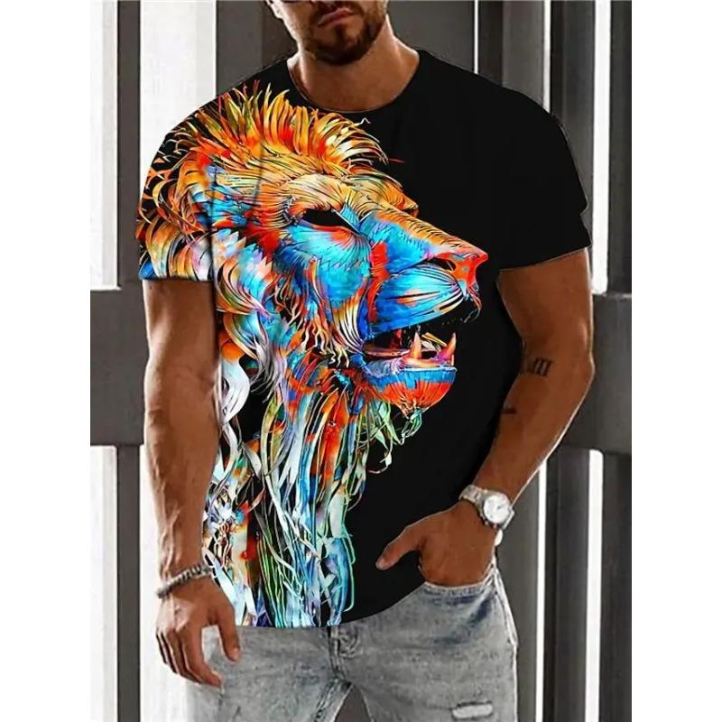 3D Tiger Lion T Shirt Men Women Summer Fashion Short Sleeve Printed Animal T-Shirt Cool Tops Tees Shirt