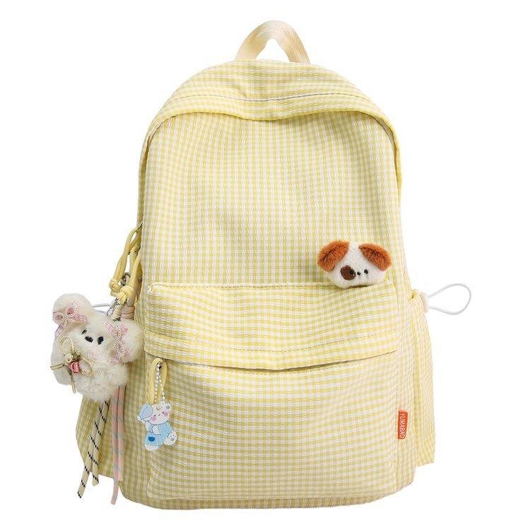 Schoolbag schoolbag Mori ins style versatile backpack fresh plaid girl cute college student simple large-capacity backpack