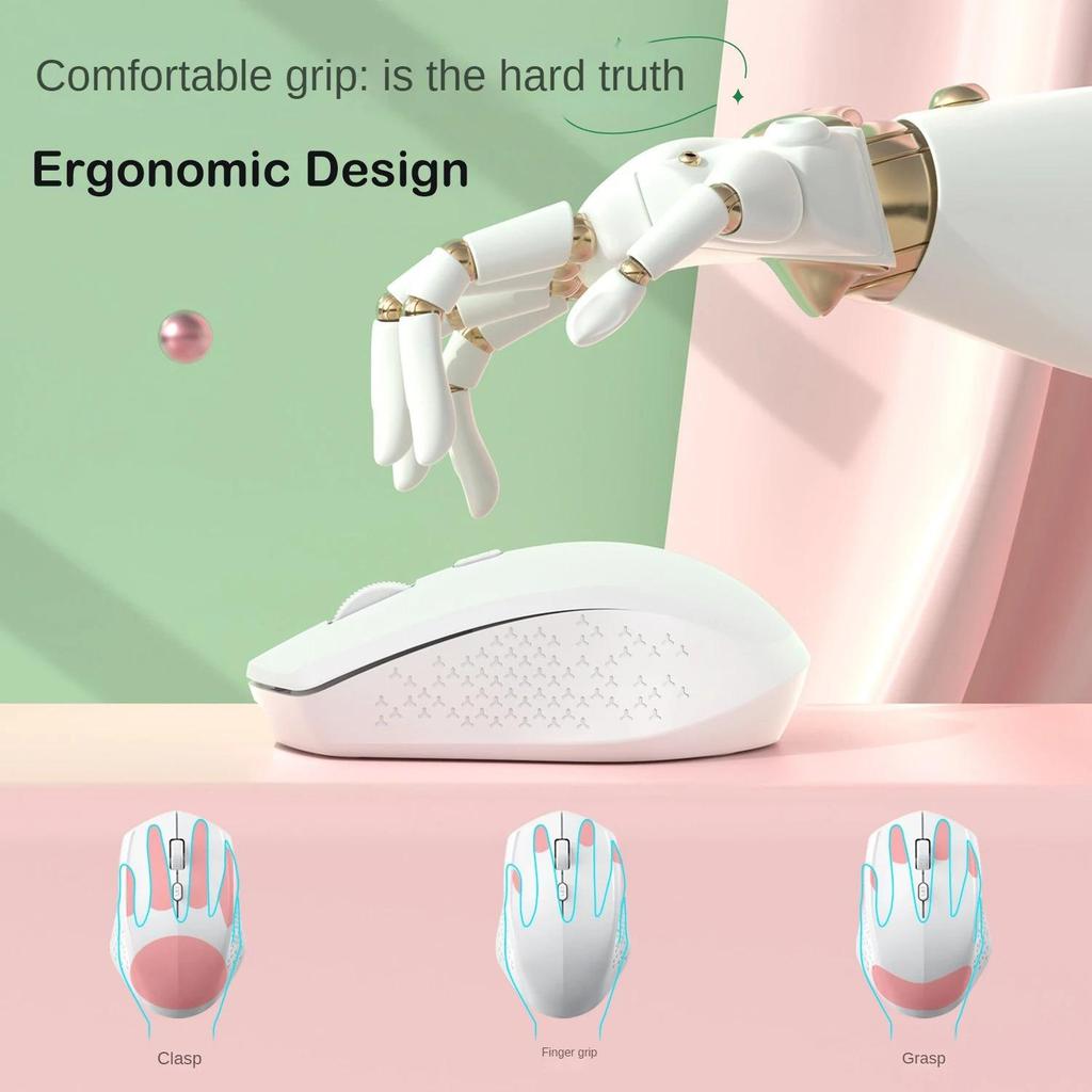 Dual-Modus 2.4G Drahtlose Bluetooth 5.2 Maus Leise Maus Wiederaufladbare Gaming-Maus 1600DPI Mäuse für Laptop-Computer Win Mac OS