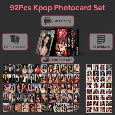 92 PIECES KOREAN POP Photocards KATSEYE Single Gabriela Merch Card Decal Xmas Present Decor Collector Merchs Cards Fans Presents