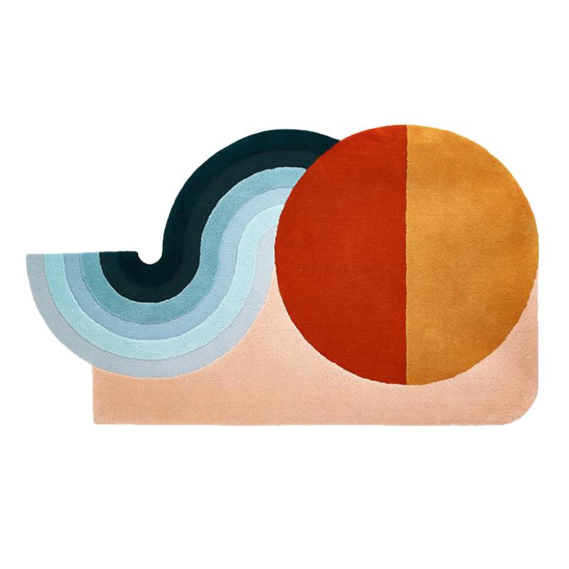 Light Luxury Carpets for Living Room Shaped Irregular Plush Floor Mat Nordic Bedroom Decor Striped Carpet Thicken Non-slip Rug