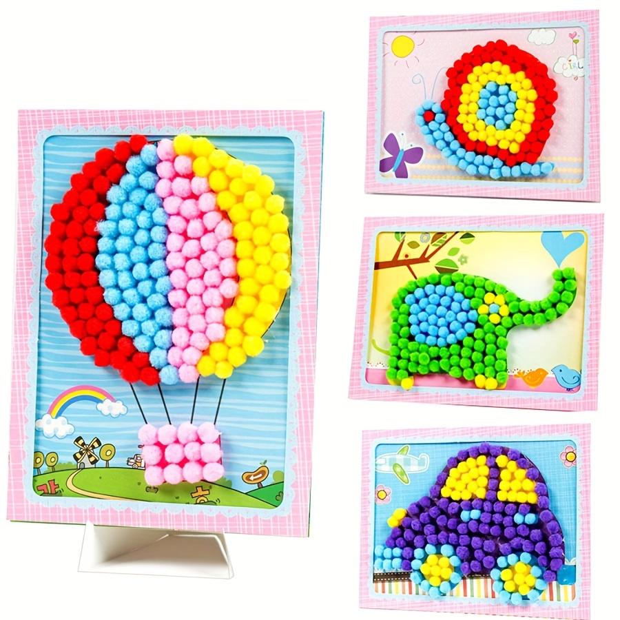 3Pcs DIY Plush Ball Art Kit - Animals Felt Mosaic Puzzle Crafts for School Projects, Creative Home Wall Decor,  ZSY