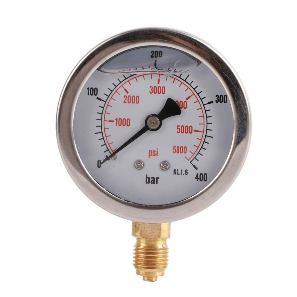Easy Pressure Gauge Kit, Soft Hose with Pressure Gauge, Compact and Lightweight, 0-400 BAR/6000
