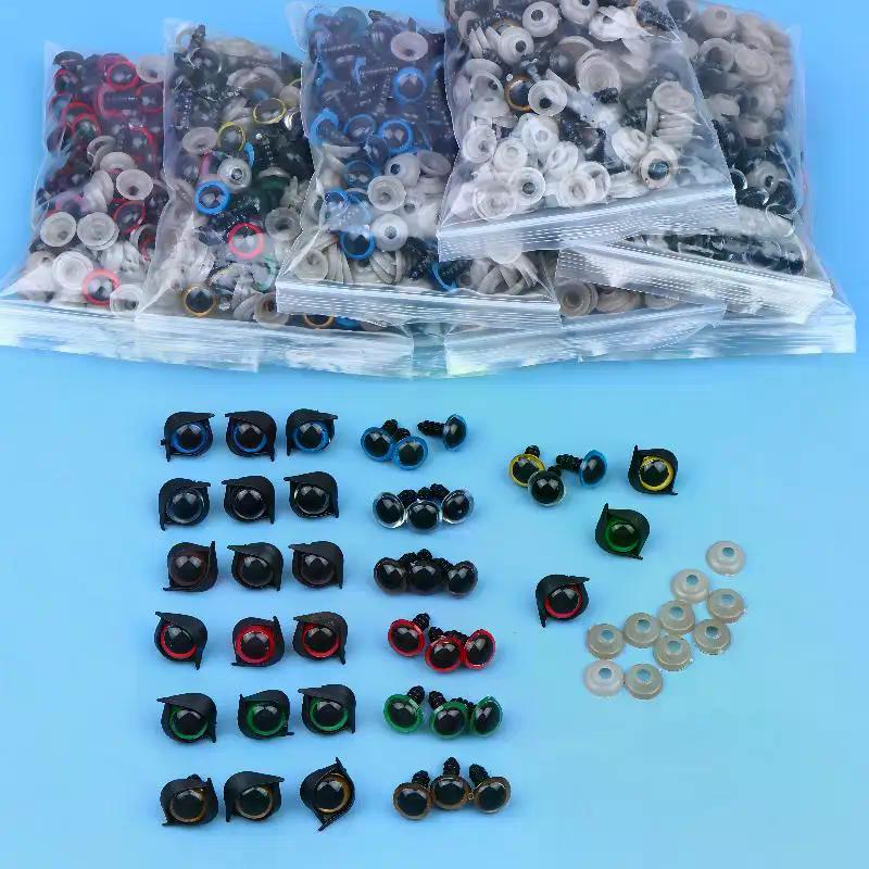 100Pcs/50pairs 12mm Color Plastic Safety Eyes For Crafts Bear Animal Doll Puppet Eyes Making Accessories With Washers
