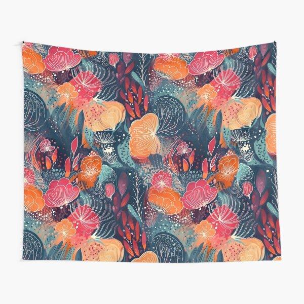 Country Style Abstract Floral Tapestry Spring Flower Tapestry Colorful Scenery Wall Hanging for House Bedroom Living Room Decor