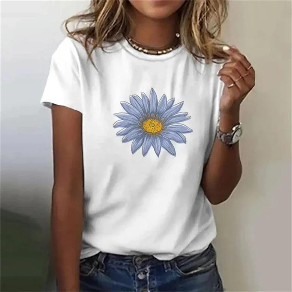 New Fashion Women's T-Shirt 3D Print Floral Graphic Blouse Summer Casual O-neck Streetwear Short Sleeve Oversized y2k Tops Tees