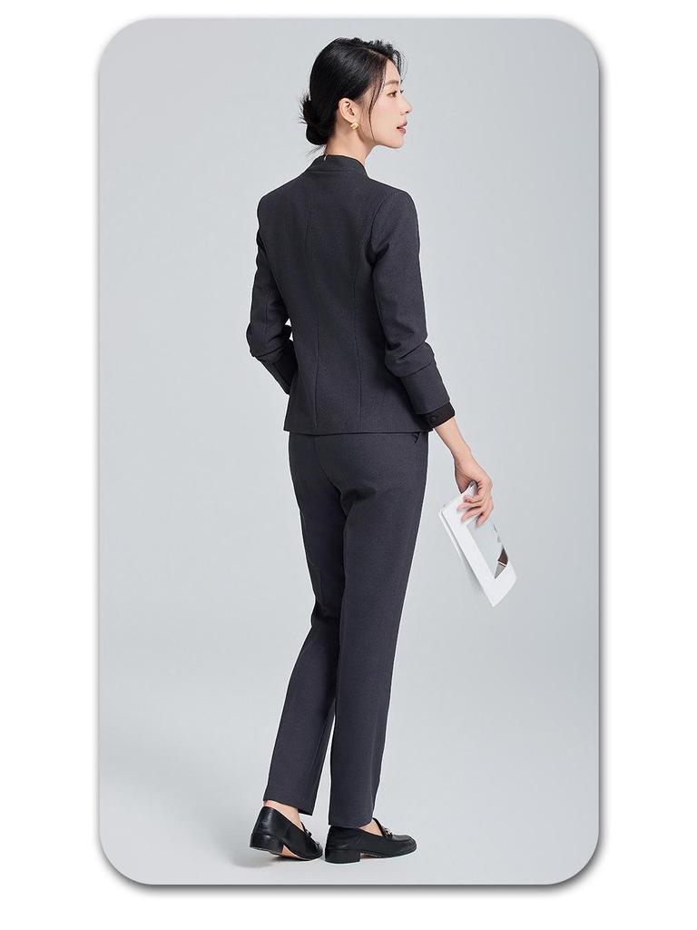 Women's Collarless Suit Jacket - 2024 Spring/Autumn High-End Salon and Hotel Reception Professional Workwear Set