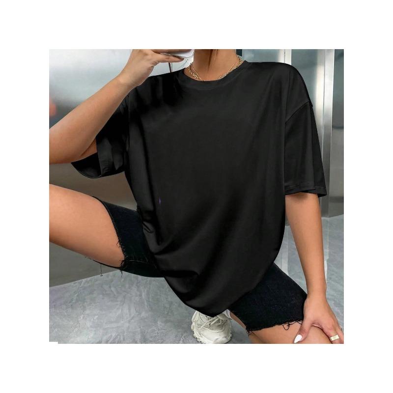 Womens Bee Daisy Print Tee 180gsm Heavyweight Black White Daisy Round Neck Short Sleeve Relaxed Fit Breathable Machine Dry Cleanable All Season