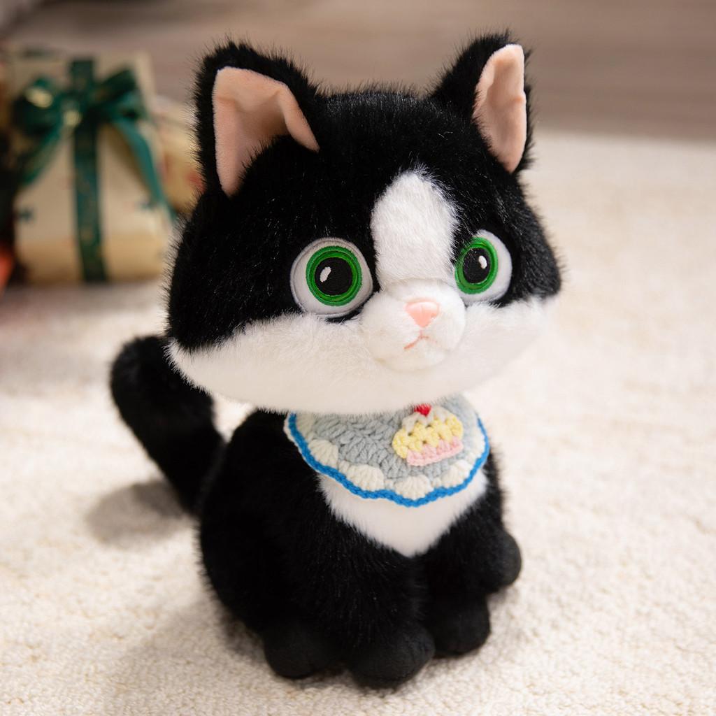 Devon Rex Bib Cat Animal Plush Toy Cartoon Stuffed Dolls Decoration Gift Kids