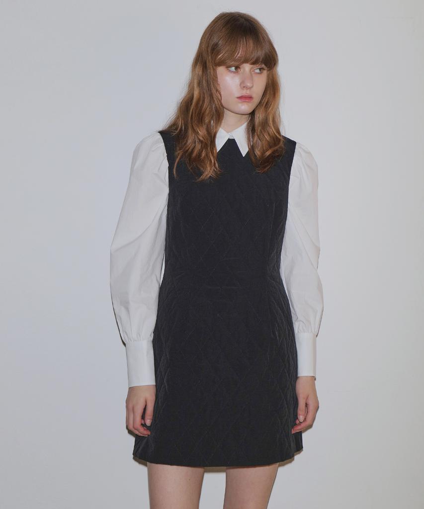 Paul And Alice Quilted Mini Dress / Black