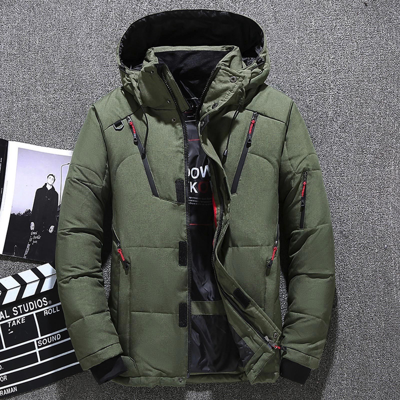 

Мужская и зимняя новая модная контрастная цветная свободная повседневная куртка XXL зелёный