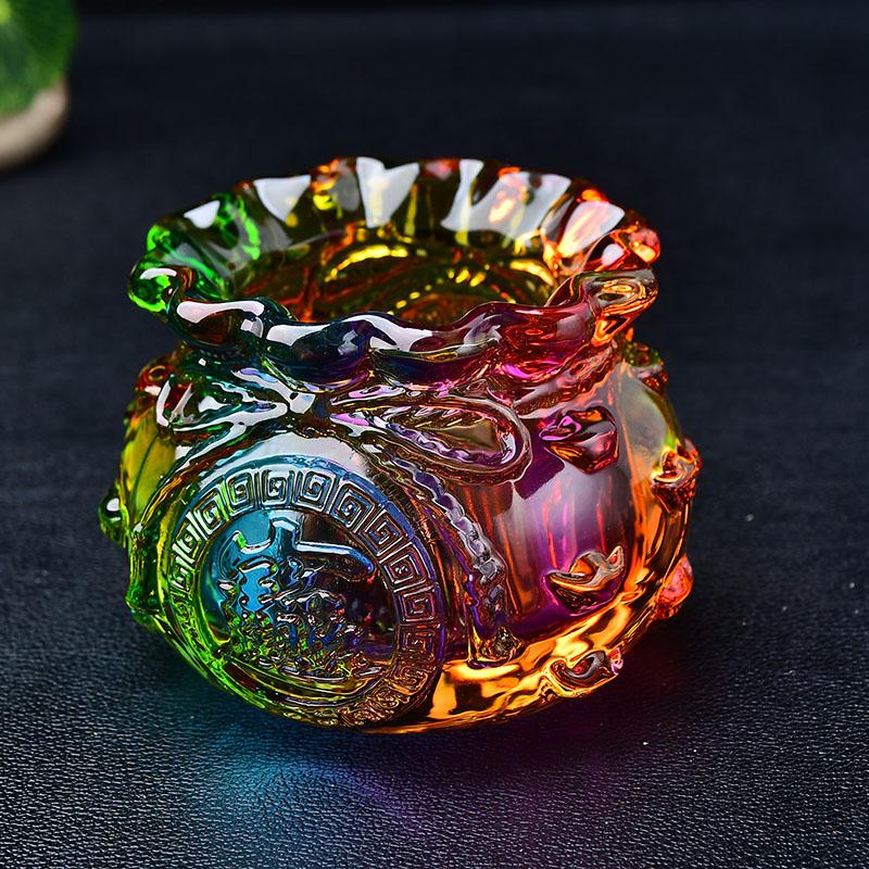 

Новый глазурованный хрустальный денежный мешок мешок удачи рог изобилия дом офис магазин золотой цвет копилка украшение