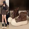 [Fanfna] Muffin Platform Martin Boots Women's 2025 Autumn New British Belt Buckle Small Locomotive Short Boots
