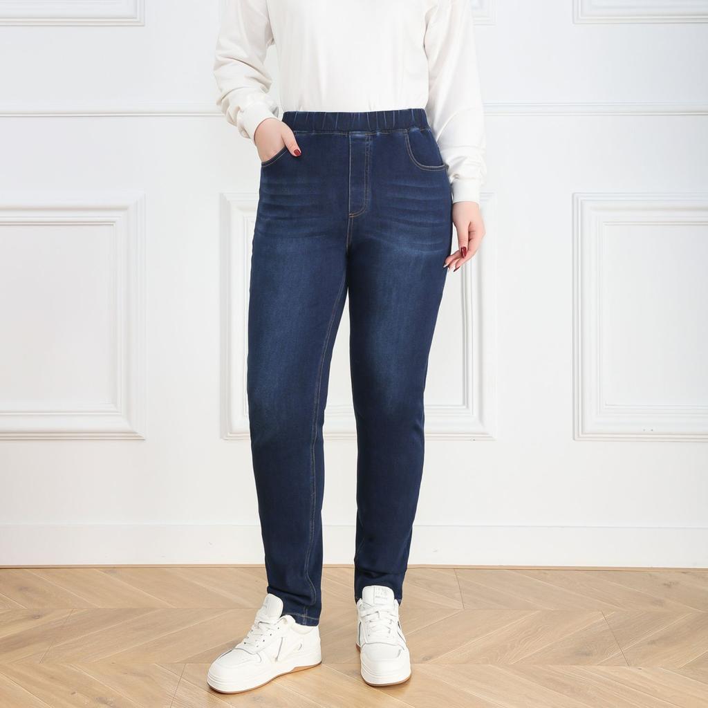 Women's Plus-size Jeans   High-waisted Stretch Skinny Jeans  Autumn Long Skinny Jeans