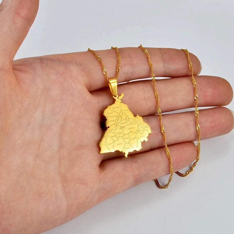 Punjab Map Pendant Necklace Gift for Brothers and Sisters