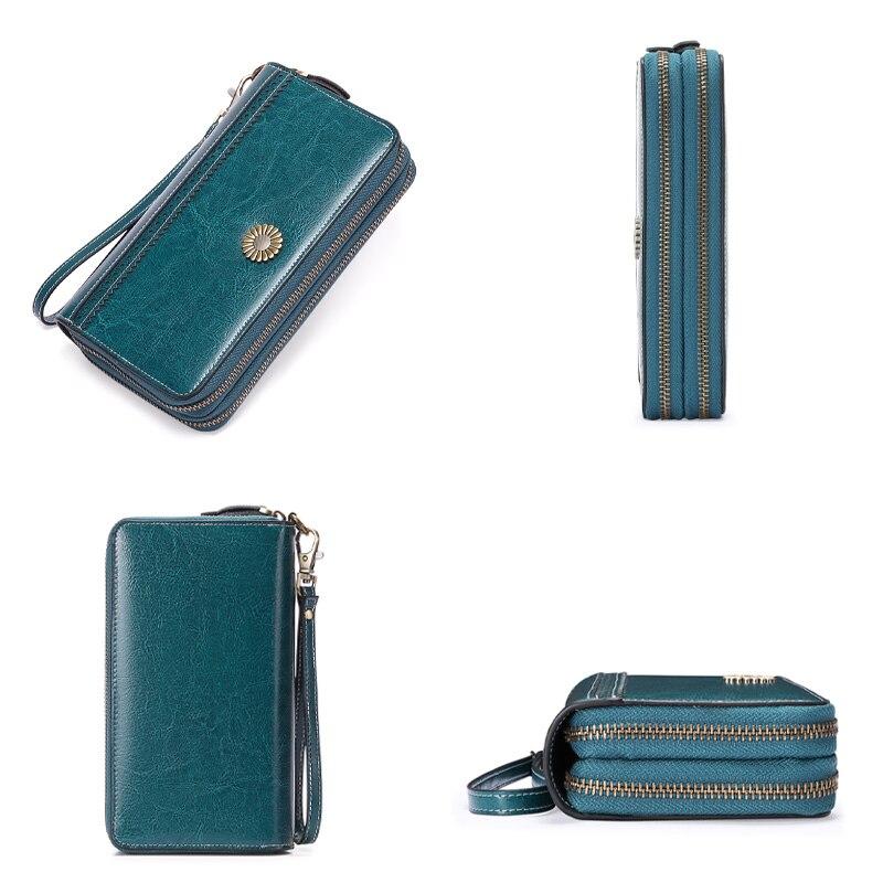 Portofele Zency din piele naturală 2021, noua modă de lux pentru femei, posetă pentru multe departamente, poșetă lungă de mare capacitate pentru doamne.