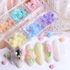 1 Box Macaron Colour Camellia Rose Nail Art Charms Floral Resin Nail Decorations Accessories for Nail Supplies Parts