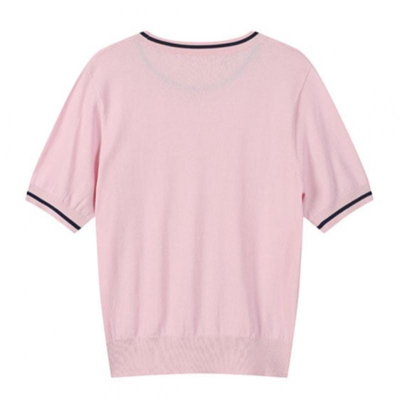 Lap Color Block Short Sleeve Knit As1kh266