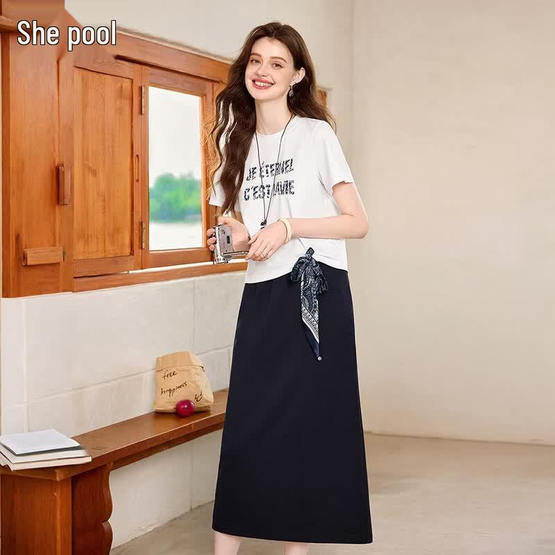 Ta Chi Women s Summer Printed T-Shirt and Skirt Set S