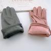 New autumn and winter thermal gloves rabbit velvet fabric touch screen gloves outdoor riding driving casual student gloves