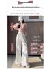 Women's Spring/Summer 2026 Sweet Ruffle Lace Wide-Leg Pants - Elastic Waist, Slimming, Soft, and Smooth Casual Wear