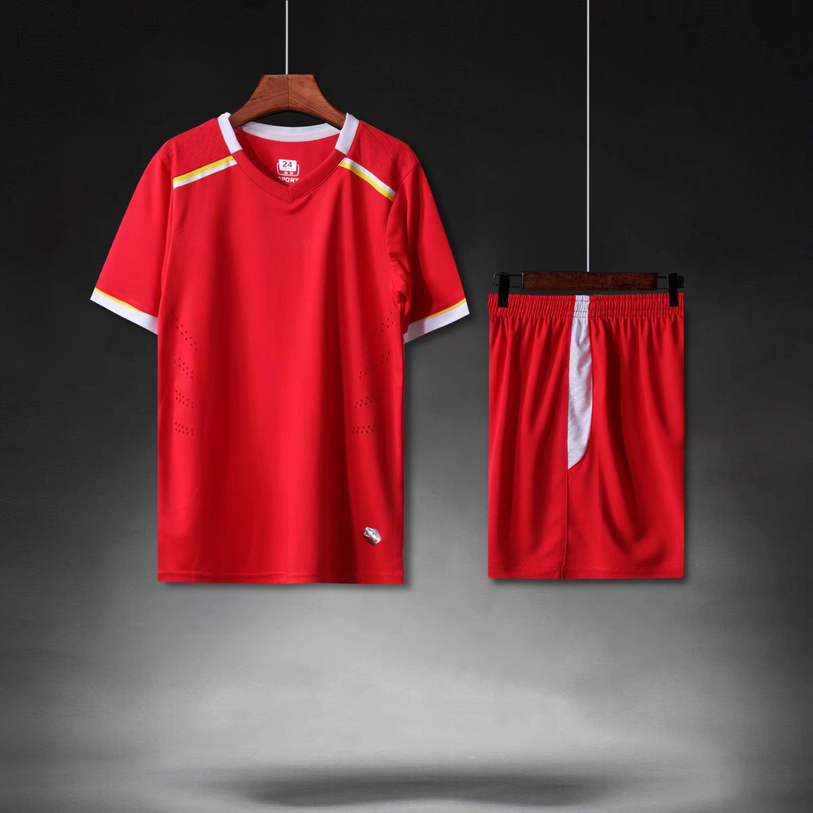 Children s football suit set, children s clothing printing training suit group buying competition primary and secondary school students children s 24 красный