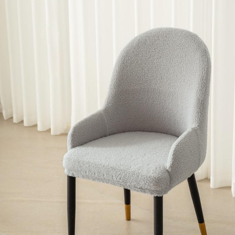 Teddy Fleece Stretch Fauteuilhoes voor Oorfauteuils en Gebogen Eetkamerstoelen Meubel Stofbeschermer Woondecoratie 1 piece