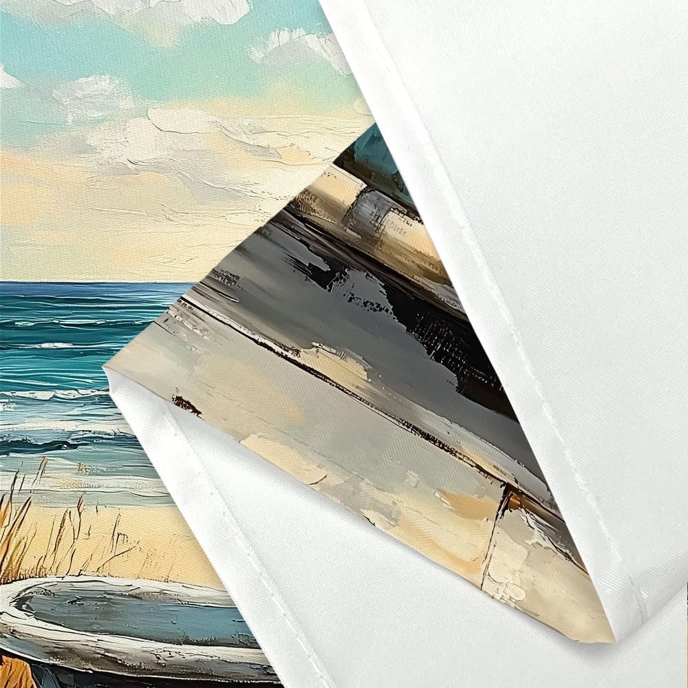 Waterproof Coastal Beach Ocean View Shower Curtain Rustic Bathroom Decor Nautical Window Curtain Seaside Tropical Home Decor Wal