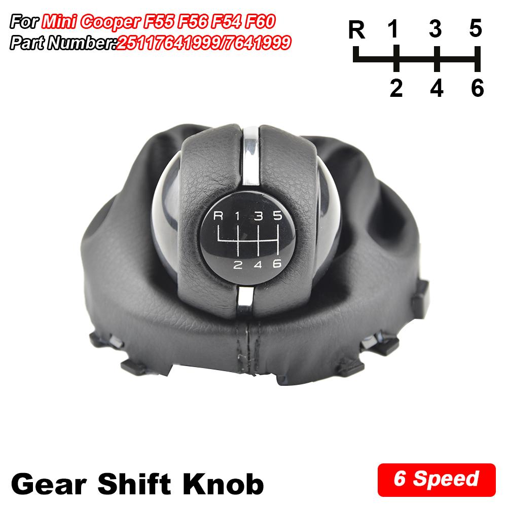 5/6 Speed Car Interior Manual Gear Shift Knob Shifter Cover for Mini Cooper F54 F55 F56 F57 F60 PU Leather Replacement