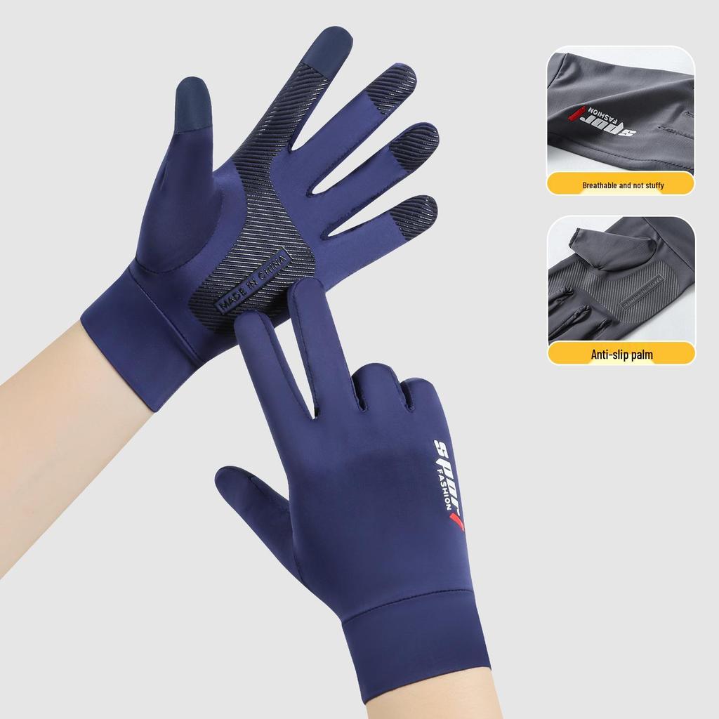 Men's Breathable Fingerless UV-Protection Gloves for Cycling, Fishing, and Driving