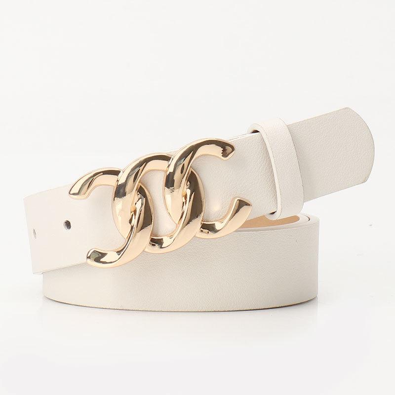 High-end Commuter Style Women's Belt Versatile Jacket Jeans Decorative Belt Maillard Alloy Buckle Belt for Women