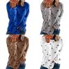 Women Casual Tunic Crew Neck Long Sleeve Star Print Tee Top Blouse For Daily Comfort And Style