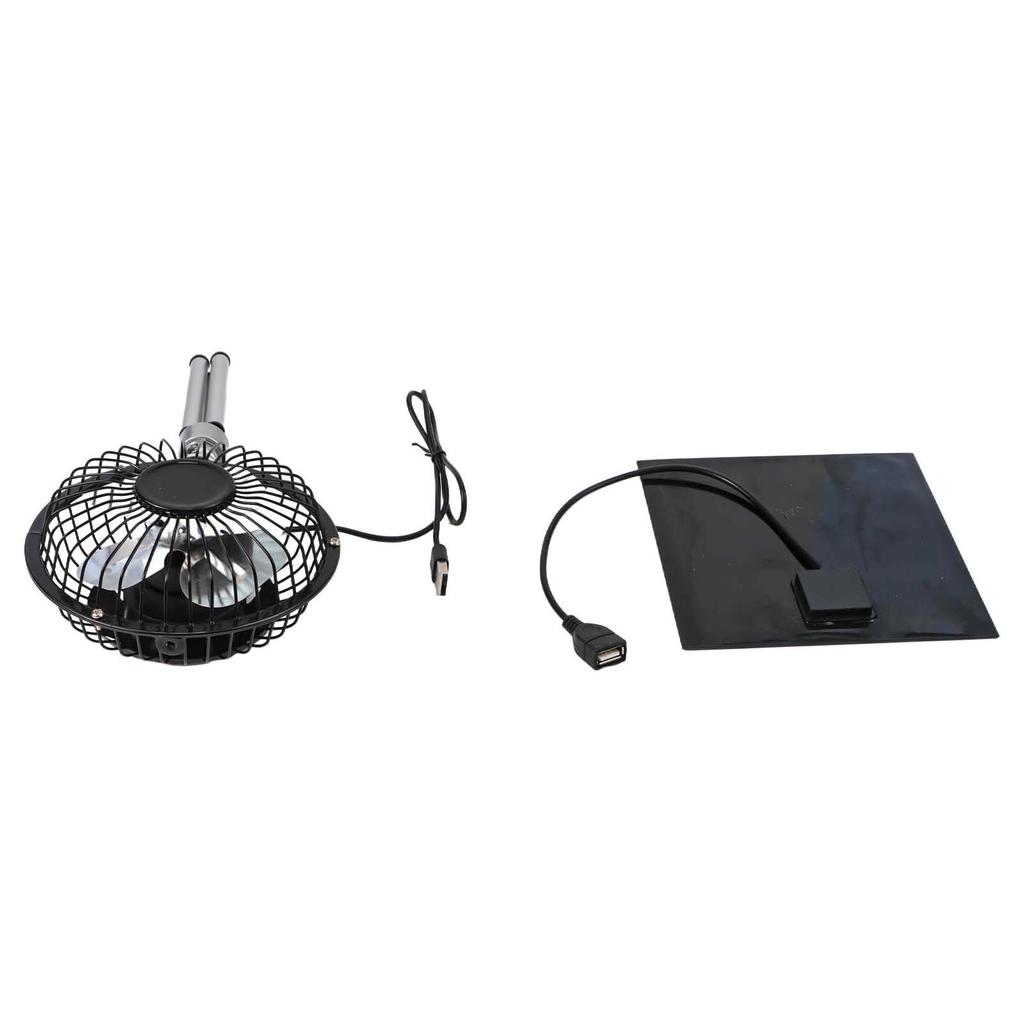 Camping Fan Dual Powered Fan For Picnics For Travel Adjustable Telescopic Stand Fan Camping Fan 10W Solar Panel