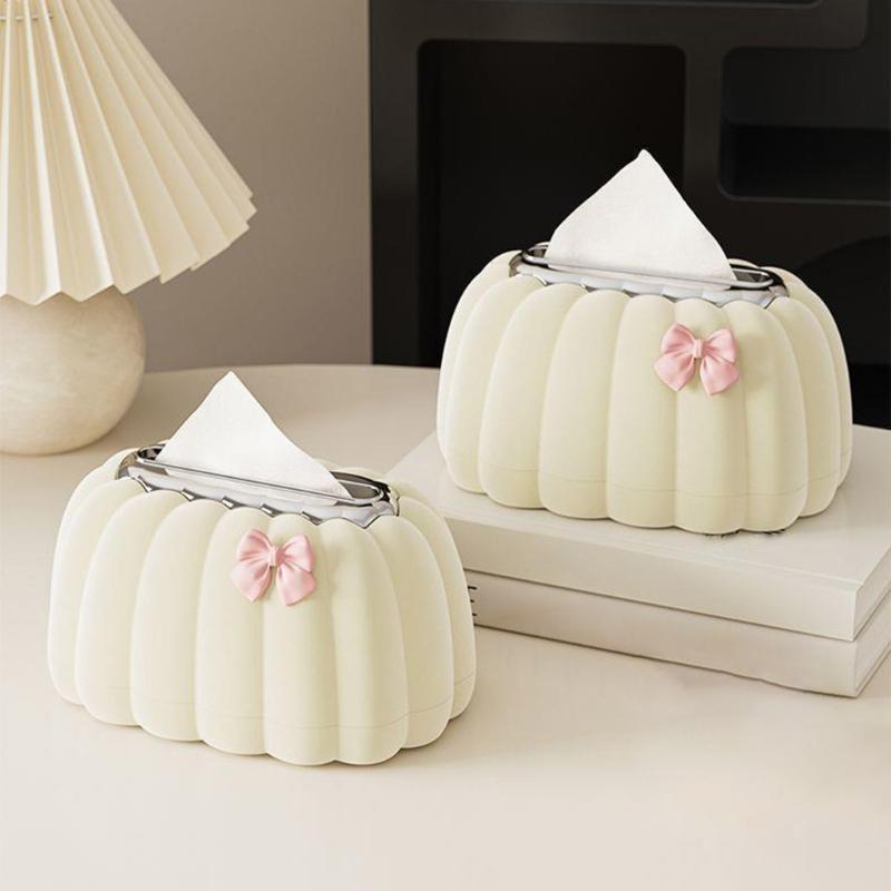 Decorative Pumpkin Shaped Tissue Dispenser Easy Clean Plastic Household Essential for Living Room