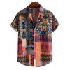 Summer Plus Size Men's Casual Fashion 3D Digital Printed Short Sleeve Shirt