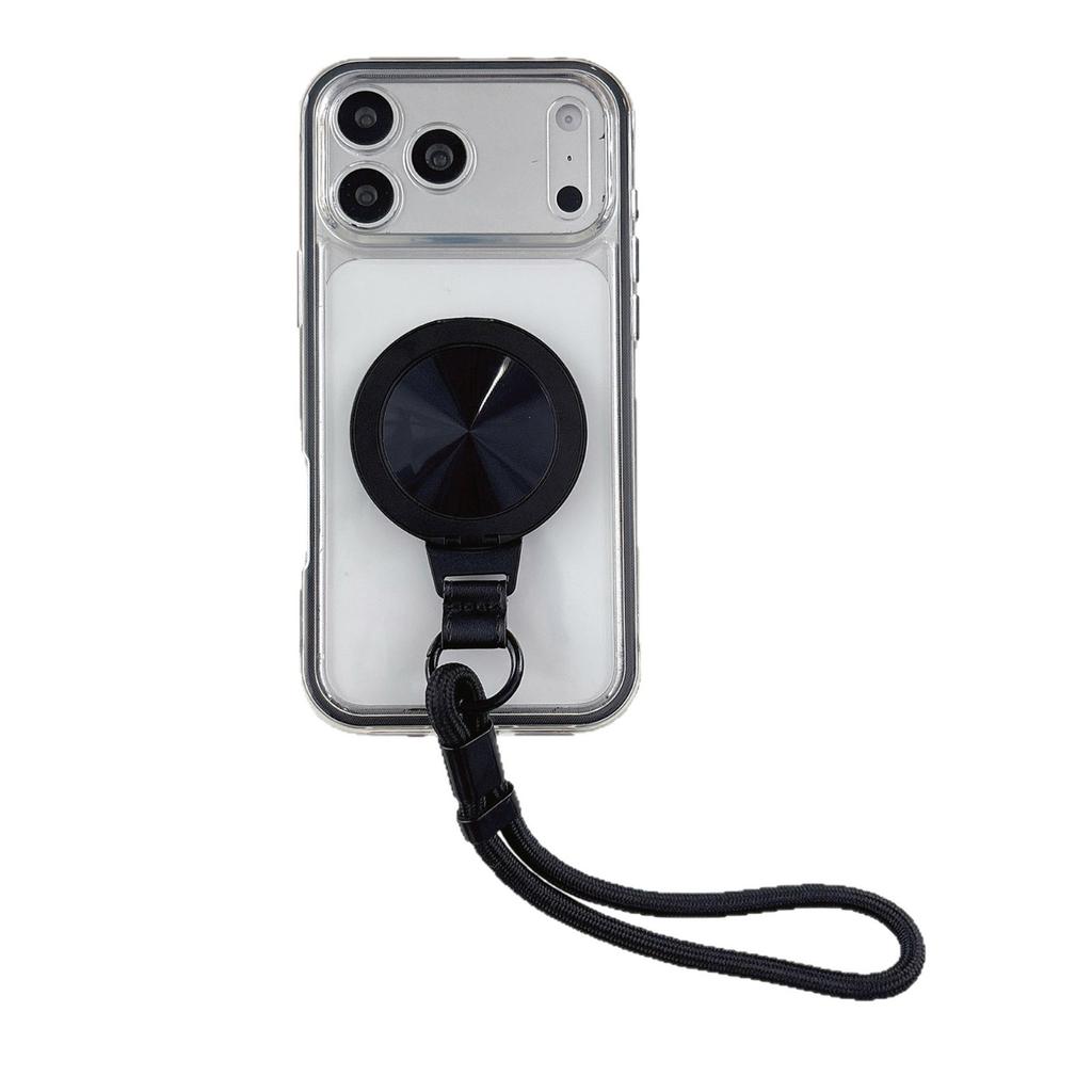 Colorful two-in-one rotating bracket mobile phone case is suitable for Apple 17PROMAX anti-skid 16/15 short rope 13/11.