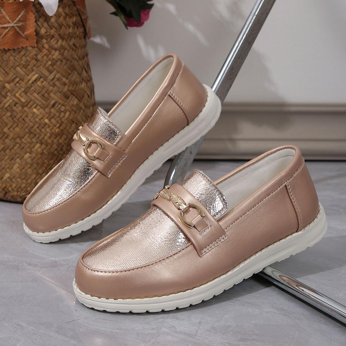 

Новые повседневные туфли-одинарки однотонные с круглым носком низкие на шнуровке с пряжкой на ремешке на мягкой подошве рабочие туфли туфли Дуду 43 золотой