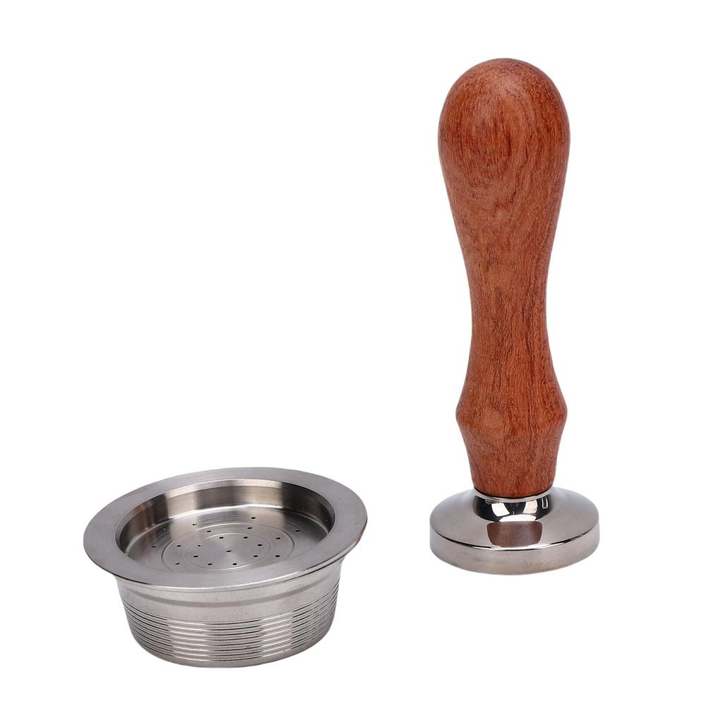 Reusable Coffee Capsule Fit for Mio Coffee Makers Stainless Steel Refillable Coffee Filter Pod with Tamper Brush and Spoon