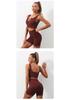Europäisch-Amerikanisches Nahtloses Schnelltrocknendes Yoga-Westen- & High-Waist-Shorts-Set für Damen