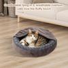 Small Dog Bed Cat Bed With Hooded Blanket Round Donut Warm Pet Supplies Coved For Calming Puppy Outdoor Winter Animal Travel