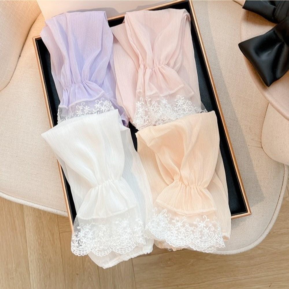Breathable Driving Gloves Anti-UV Floral Lace Gloves Summer Outdoor Sun Sleeves