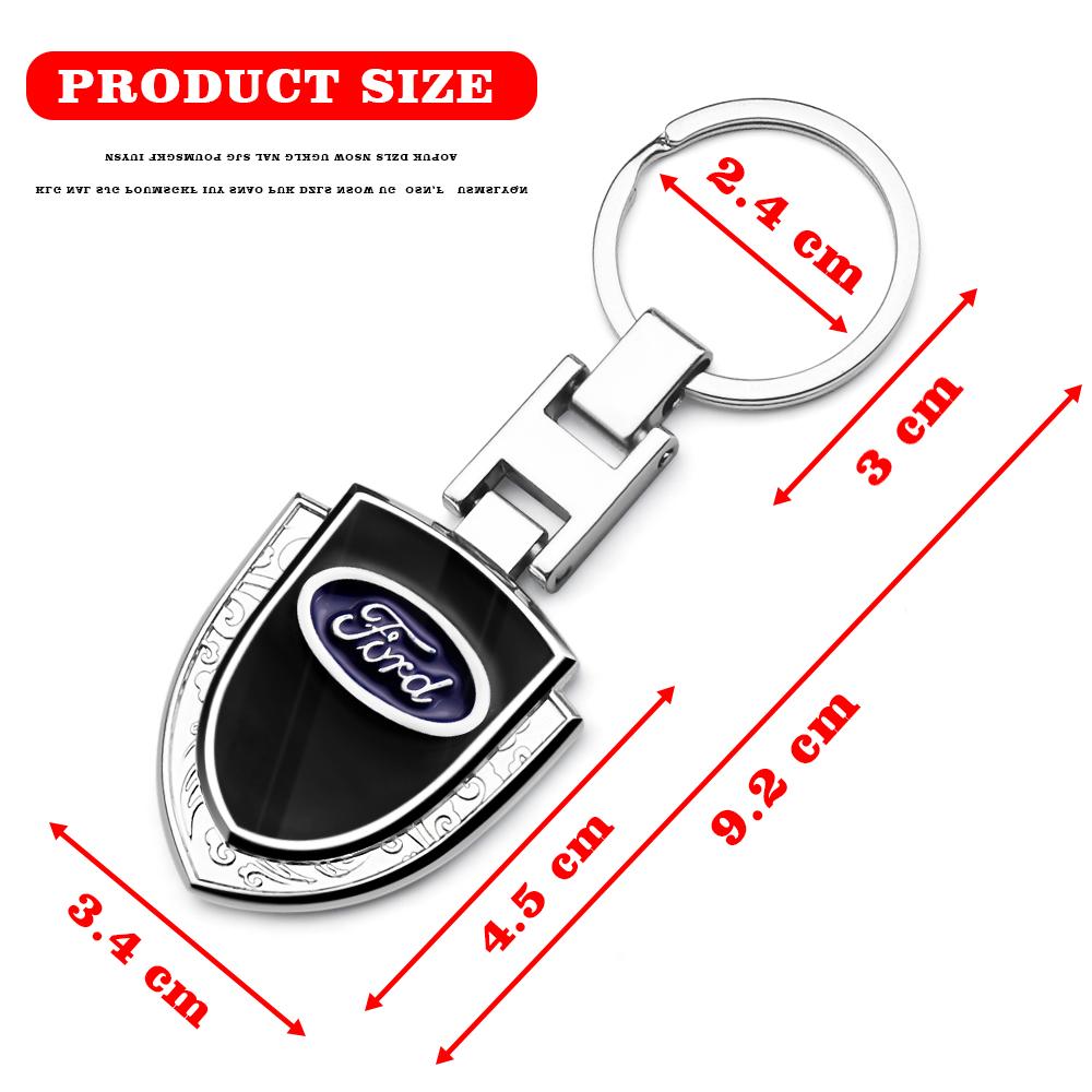 PYZJ2 Car Logo Keychain Shield Keychain Style For Ford Mustang Focus3 2 Transit Ecosport Edge Fiesta Escape Kuga Mondeo Fusion Keychai
