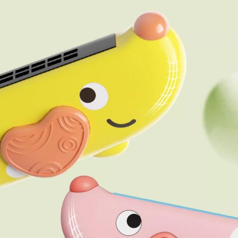 Washable 16 Hole Harmonica Toy For Children Musical Educational Toy With Cartoon Design Enhances Breath Control Skill