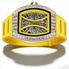 Top Brand Men's Automatic Mechanical Watch Fashion Tonneau Case Luminous Pointer Diamond Skeleton Watch