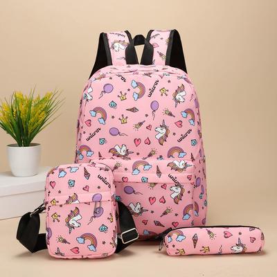 Mittelstufen-Rucksack Einhorn-Kinderrucksack Umhängetasche Federmäppchen dreiteiliger Rucksack