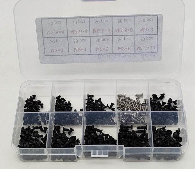 

500 шт. Набор винтов M2 M2.5 M3 с плоской головкой и крестовым шлицем, Универсальные винты для ноутбука из углеродистой стали, Саморезы, Комплект разных размеров, Для ремонта компьютера