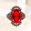 Inel cu pietre prețioase tailandez retro din argint Wish: Design Exagerat cu Rodie Roșie Mină Neagră