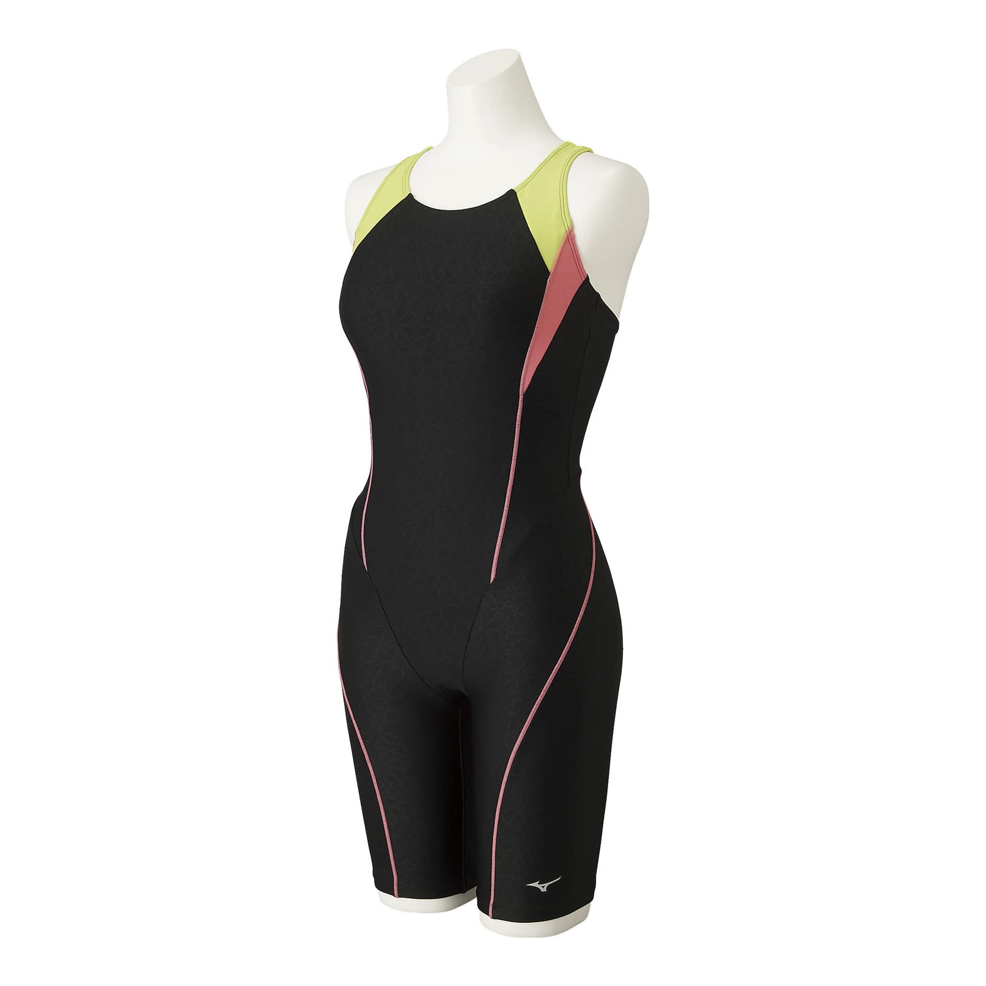 

MIZUNO STROKE ONE Swimsuit Size 93 x Size for Fitness and Gym Use Women s All-in-One (Peace Back) N2JG2302, (Black Lime), M,