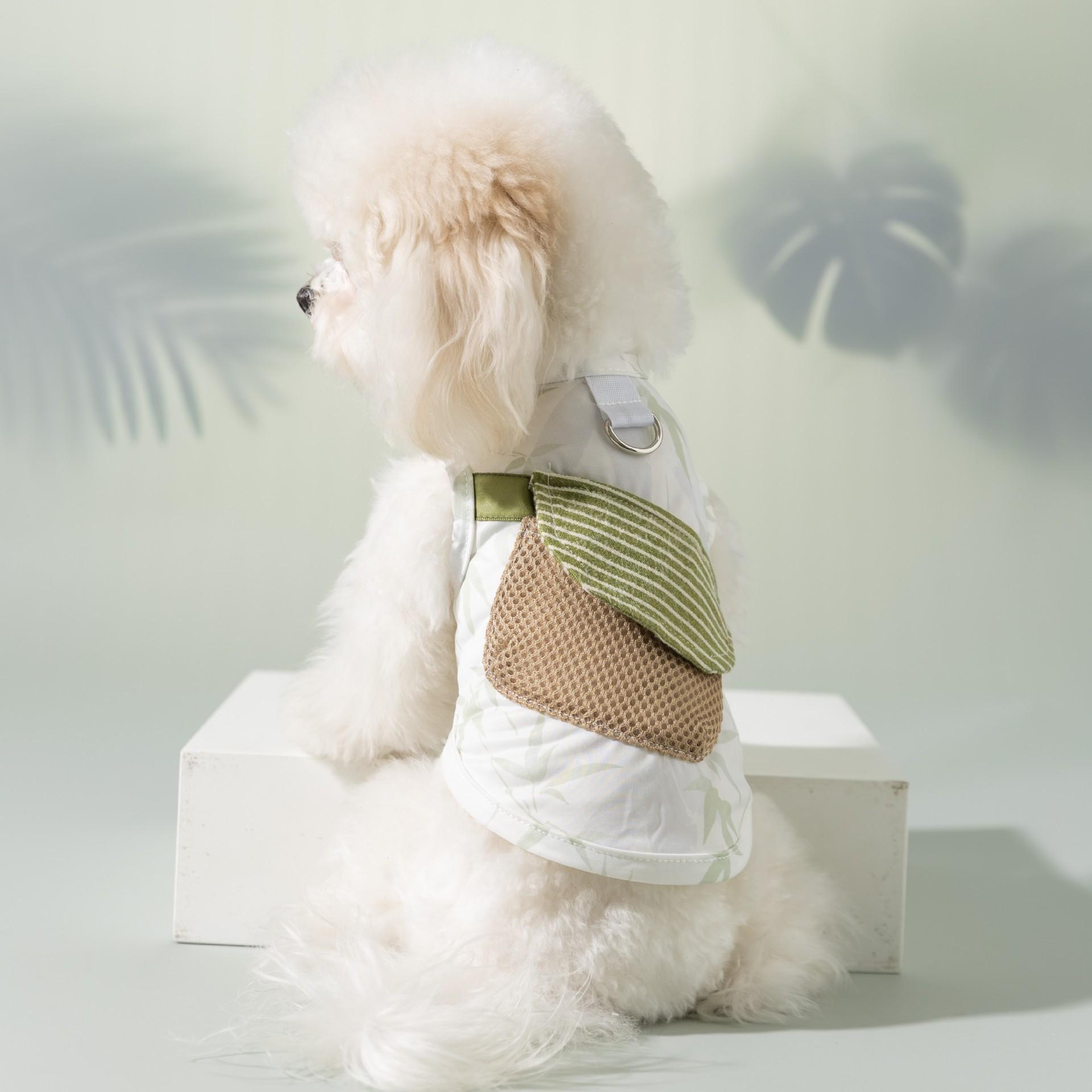 

Spring and summer dog clothes full of bamboo forest small and medium-sized dogs than bears summer sleeveless cool clothes cooling pet clothes XXL (recommended weight 15-10 kg) зелений